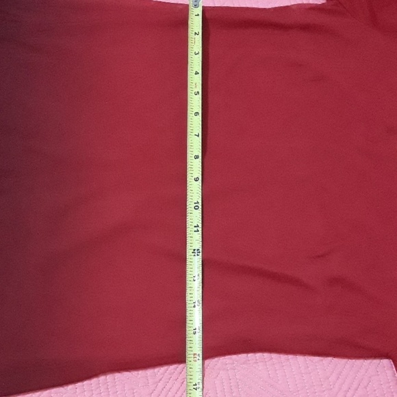 A.BYER ELEGANT LONG SLEEVES RED AND BURGUNDY DRESS - Picture 5 of 5